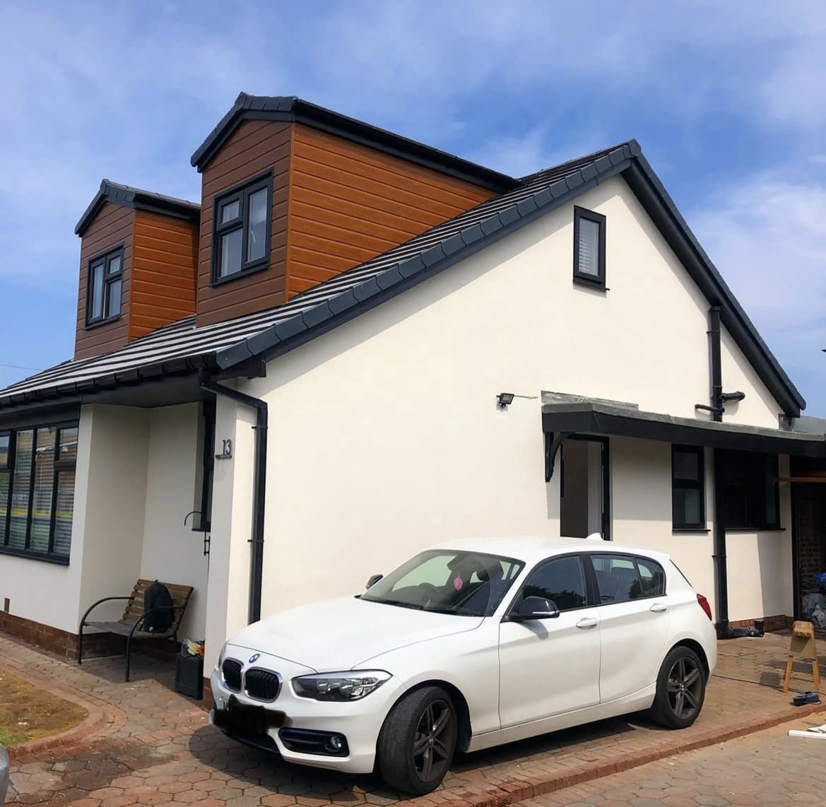 Render with contrast cladding detail — AG Plastering & Rendering, Tyne & Wear